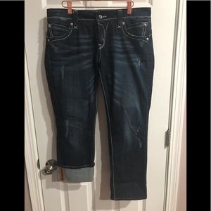 Size 31 Rock Revival dark wash denim Capri